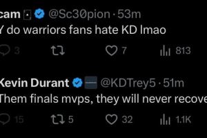 勇士球迷恨KD？杜兰特：他们永远无法从那些FMVP中缓过来🤣